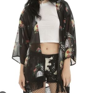 Spirted Away No Face Sheer Kimono with Fringe Hottopic